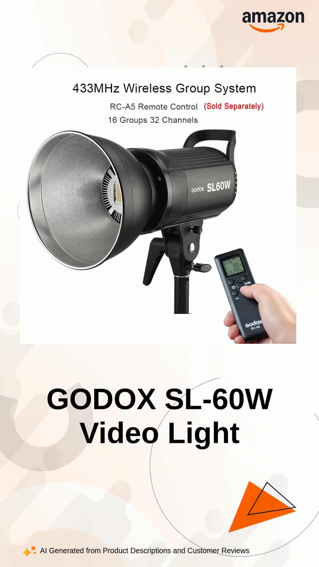 GODOX SL-60W 60W 5600±300K LED Video Light with Bowens Mount